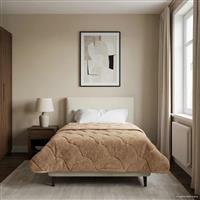 vidaXL Vol jaar dekbed Taupe 140 x 220 cm Microfiber en Teddy fleece