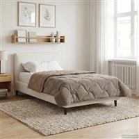 vidaXL Vol jaar dekbed Taupe 135 x 220 cm Microfiber en Teddy fleece