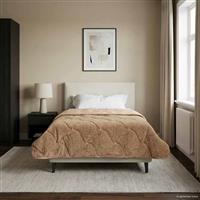 vidaXL Vol jaar dekbed Taupe 140 x 220 cm Microfiber en Teddy fleece