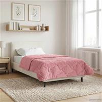 vidaXL Vol jaar dekbed Roze 155 x 200 cm Microfiber en Teddy fleece