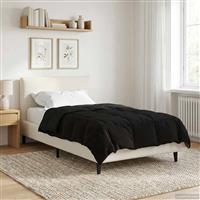 vidaXL Vol jaar dekbed Gekwilt Zwart 135 x 220 cm Microfiber