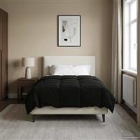 vidaXL Vol jaar dekbed Gekwilt Zwart 140 x 200 cm Microfiber