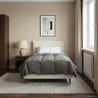 vidaXL Vol jaar dekbed Gekwilt Lichtgrijs 135 x 200 cm Microfiber