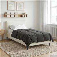 vidaXL Vol jaar dekbed Gekwilt Antraciet 140 x 220 cm Microfiber