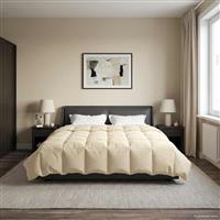 vidaXL Zomer Dekbed Gekwilt Crème 220 x 260 cm Microfiber