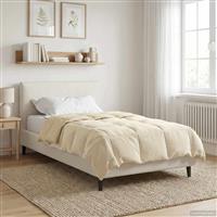 vidaXL Zomer Dekbed Gekwilt Crème 155 x 220 cm Microfiber