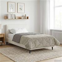 vidaXL Vol jaar dekbed Gekwilt Lichtgrijs 155 x 220 cm