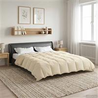 vidaXL Zomer Dekbed Gekwilt Crème 200 x 240 cm Microfiber