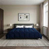 vidaXL Zomer Dekbed Gekwilt Donkerblauw 240 x 260 cm Microfiber