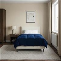 vidaXL Zomer Dekbed Gekwilt Donkerblauw 155 x 220 cm Microfiber