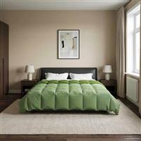 vidaXL Zomer Dekbed Gekwilt Groen 200 x 200 cm Microfiber