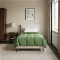 vidaXL Zomer Dekbed Gekwilt Groen 140 x 200 cm Microfiber