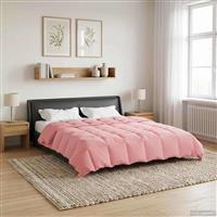 vidaXL Zomer Dekbed Gekwilt Roze 220 x 260 cm Microfiber
