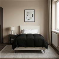 vidaXL Zomer Dekbed Gekwilt Zwart 140 x 220 cm Microfiber