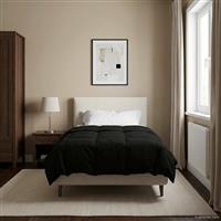 vidaXL Zomer Dekbed Gekwilt Zwart 155 x 200 cm Microfiber