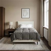 vidaXL Zomer Dekbed Gekwilt Lichtgrijs 155 x 220 cm Microfiber