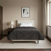 vidaXL Vol jaar dekbed Gekwilt Antraciet 140 x 220 cm