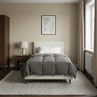 vidaXL Zomerdekbed Gekwilt Lichtgrijs 135 x 220 cm Microfiber