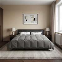 vidaXL Zomer Dekbed Gekwilt Lichtgrijs 200 x 240 cm Microfiber