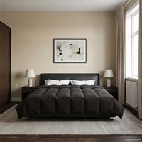 vidaXL Zomer Dekbed Gekwilt Antraciet 220 x 260 cm Microfiber