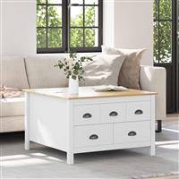 vidaXL Salontafel met lade Wit en honingbruin 79.5 x 79.5 x 49 cm
