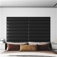 vidaXL Wandhoofdbord 12 pcs Zwart 90 x 15 cm Stof