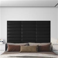 vidaXL Wandhoofdbord 12 pcs Zwart 60 x 15 cm Stof
