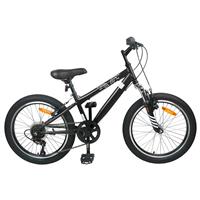 vidaXL Kids Mountain Bike 24 Inch 6-Speed voor 8-12 jaar oud Zwart