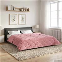 vidaXL Zomer Dekbed Roze 200 x 240 cm Microfiber en Teddy fleece