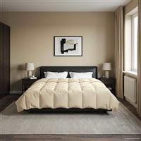 vidaXL Vol jaar dekbed Gekwilt Crème 220 x 260 cm Microfiber