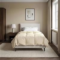 vidaXL Vol jaar dekbed Gekwilt Crème 140 x 220 cm Microfiber