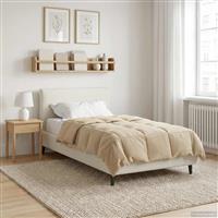 vidaXL Vol jaar dekbed Gekwilt Crème 135 x 200 cm Microfiber