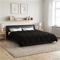 vidaXL Vol jaar dekbed Gekwilt Zwart 200 x 240 cm Microfiber