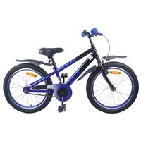vidaXL Kinderfiets 22 Inch voor 7-12 jaar oud Blauw Zwart