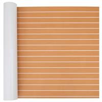 vidaXL Bootmat Gestreept Bruin met Wit 240 x 90 x 0,5 cm EVA