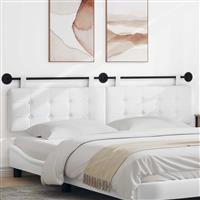 vidaXL Hangend Hoofdeinde Wandgemonteerd Wit 210 x 55 x 5 cm Stof