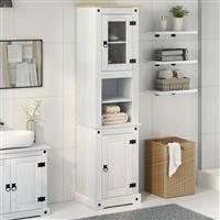 vidaXL Badkamerkast met plank Wit 50 x 40 x 185 cm Massief grenenhout
