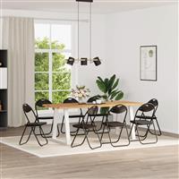 vidaXL Inklapbare stoel 8 pcs Zwart 48 x 43,5 x 81 cm Nep Leer