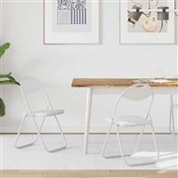 vidaXL Inklapbare stoel 2 pcs Wit 48 x 43,5 x 81 cm Nep Leer