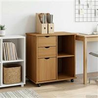 vidaXL Rolling Kast Honingbruin 63,5 x 39 x 65,5 cm Massief Vurenhout