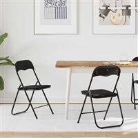 vidaXL Inklapbare stoel 2 pcs Zwart 48 x 44 x 78 cm Fluweel