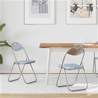 vidaXL Inklapbare stoel 2 pcs Grijs 48 x 43,5 x 81 cm Nep Leer