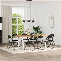 vidaXL Inklapbare stoel 8 pcs Zwart 48 x 43,5 x 81 cm Nep Leer