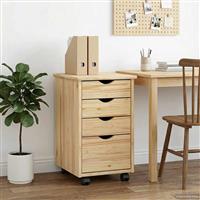 vidaXL Rolling Kast met wiel Bruin 34 x 39 x 56 cm Massief grenenhout