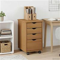 vidaXL Rolling Kast HoningBruin 34 x 39 x 56 cm Massief grenenhout