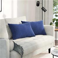 vidaXL Sofa Kussens 2 stuks Politieblauw 60 x 40 cm Cordstof