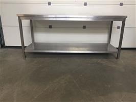 (4) Inox zware werktafel van 200 cm breed
