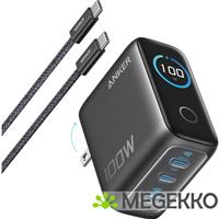 Anker B121BGZ1 Dual USB-C / USB-A Snellader 100W Zwart met Kabel