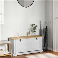 vidaXL Schoenenkast Corona Wit 99 x 32 x 49 cm Massief grenenhout