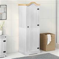 vidaXL Kasten met plank Wit 55 x 52 x 170 cm Massief grenenhout